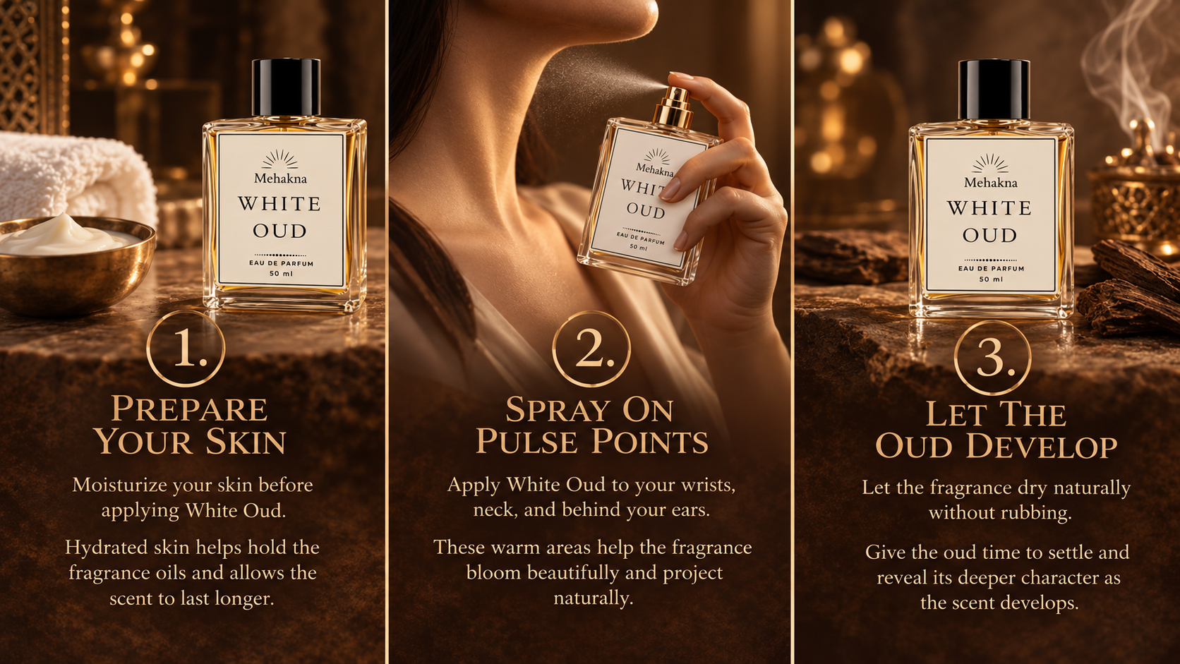 how to apply white oud perfume and scents